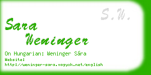 sara weninger business card