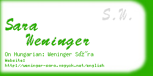 sara weninger business card